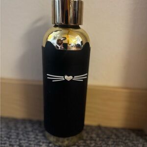 KATE SPADE Kitten Water Bottle- Black and Gold Cat